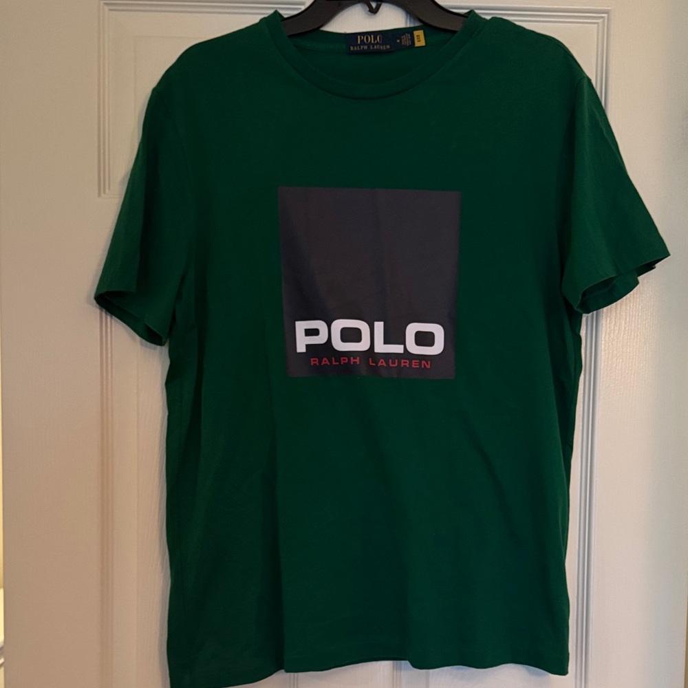 Polo by Ralph Lauren Green Tee with Black Square Logo